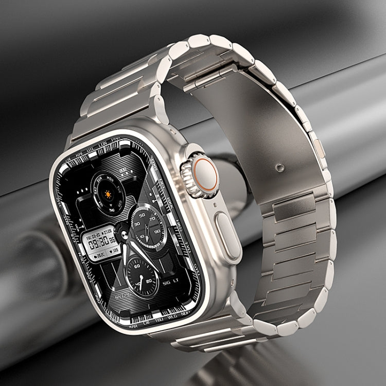 For Apple Watch Series 7 45mm I-Shaped Titanium Watch Band(Grey) - Watch Bands by PMC Jewellery | Online Shopping South Africa | PMC Jewellery