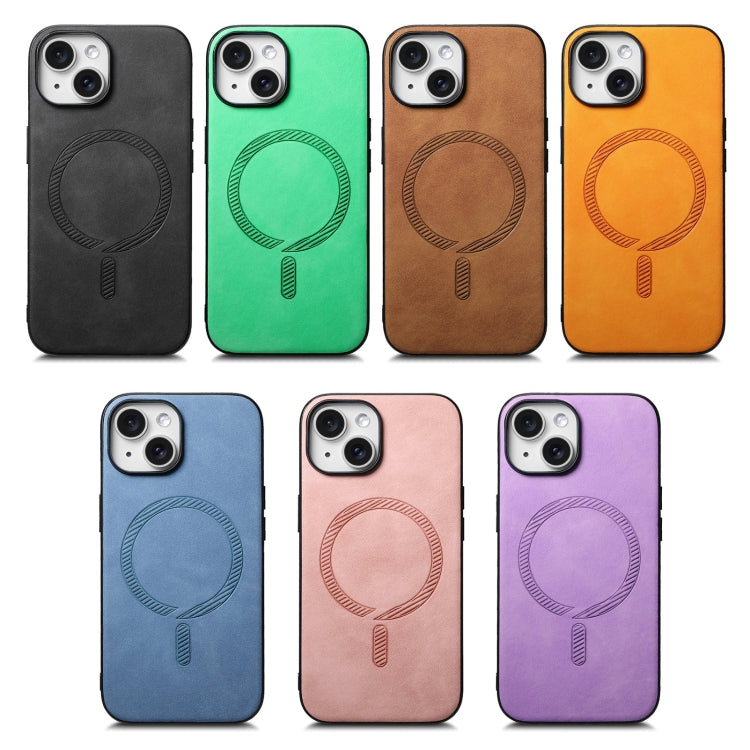 For iPhone 16e Solid Color Retro Magsafe PU Back Cover Phone Case(Purple) - free shipping - PMC TechLife - Order now!