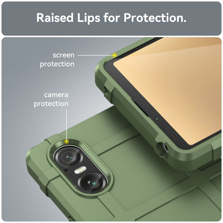 For Sony Xperia 10 VI Full Coverage Shockproof TPU Phone Case(Army Green) - Sony Cases by PMC Jewellery | Online Shopping South Africa | PMC Jewellery | Buy Now Pay Later Mobicred