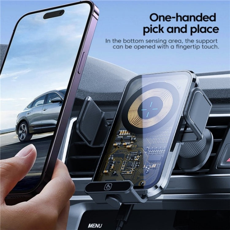 X11s 66W High Power Transparent Car Wireless Charger Phone Bracket(Silver) - free shipping - PMC TechLife - Order now!