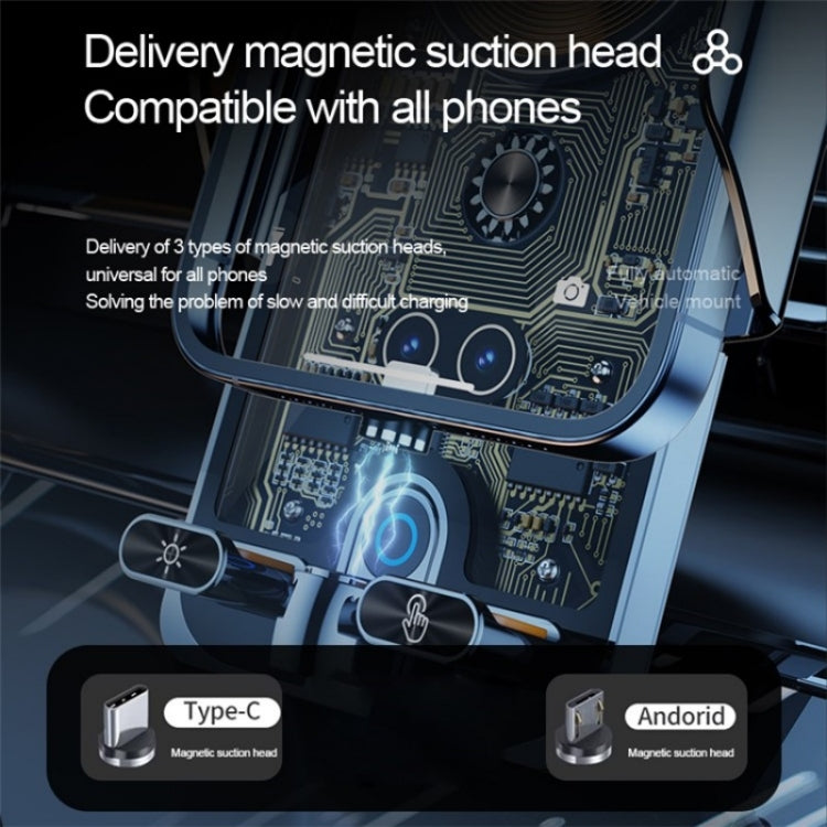 F18 With Infrared Sensor Phone Charging Aluminum Alloy Bracket Car Wireless Charger(Transparent Silver) - Car Charger by PMC TechLife | Online Shopping South Africa | PMC TechLife | Buy Now Pay Later Mobicred
