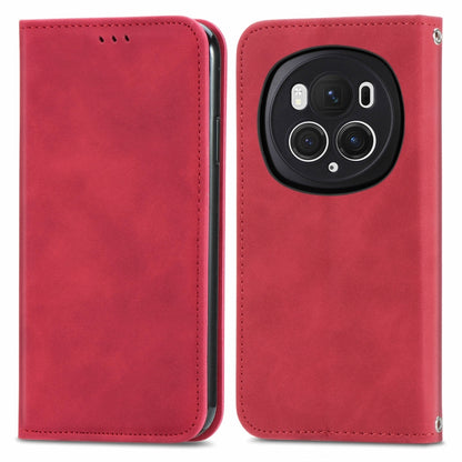 For Honor Magic6 Pro Retro Skin Feel Magnetic Flip Leather Phone Case(Red) - Honor Cases by PMC Jewellery | Online Shopping South Africa | PMC Jewellery | Buy Now Pay Later Mobicred