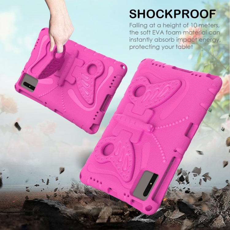 For Samsung Galaxy Tab S9 FE X510 Butterfly Bracket EVA Shockproof Tablet Case(Rose Red) - Galaxy Tab S9 FE by PMC Jewellery | Online Shopping South Africa | PMC Jewellery | Buy Now Pay Later Mobicred