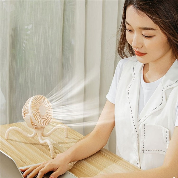 WX1020 Portable Handheld Summer Fan Flexible Octopus Tripod Baby Stroller Desktop Fan(White) - Electric Fans by PMC Jewellery | Online Shopping South Africa | PMC Jewellery | Buy Now Pay Later Mobicred