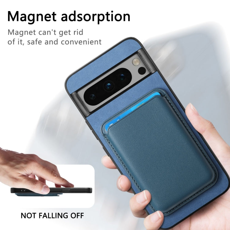 For Google Pixel 9 Pro Retro Magsafe Card Bag PU Back Cover Phone Case(Blue) - Google Cases by PMC TechLife | Online Shopping South Africa | PMC TechLife | Buy Now Pay Later Mobicred