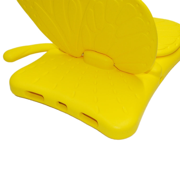 For iPad Air 11 2024 Butterfly Bracket Kids EVA Shockproof Tablet Case(Yellow) - iPad Air 11 2024 Cases by PMC TechLife | Online Shopping South Africa | PMC TechLife | Buy Now Pay Later Mobicred