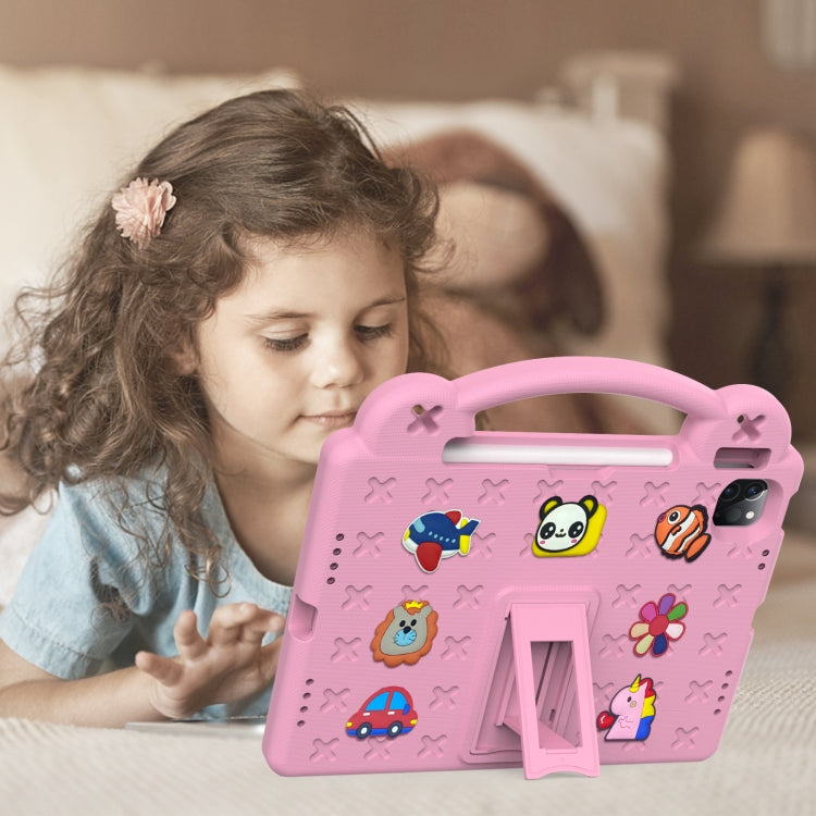 For iPad Air 11 2024 Handle Kickstand Children EVA Shockproof Tablet Case(Pink) - iPad Air 11 2024 Cases by PMC TechLife | Online Shopping South Africa | PMC TechLife | Buy Now Pay Later Mobicred