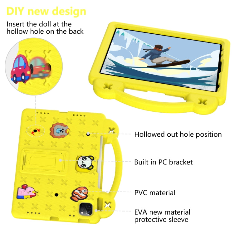 For iPad Air 11 2025 / 2024 Handle Kickstand Children EVA Shockproof Tablet Case(Yellow) - iPad Air 11 2025 / 2024 Cases by PMC Jewellery | Online Shopping South Africa | PMC Jewellery | Buy Now Pay Later Mobicred