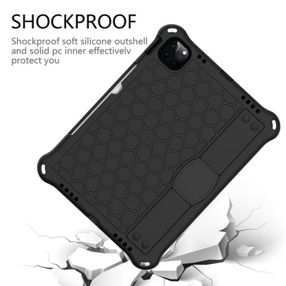 For iPad Air 11 2024 Honeycomb EVA Hybrid PC Tablet Case with Strap(Black+Black) - iPad Air 11 2024 Cases by PMC Jewellery | Online Shopping South Africa | PMC Jewellery | Buy Now Pay Later Mobicred