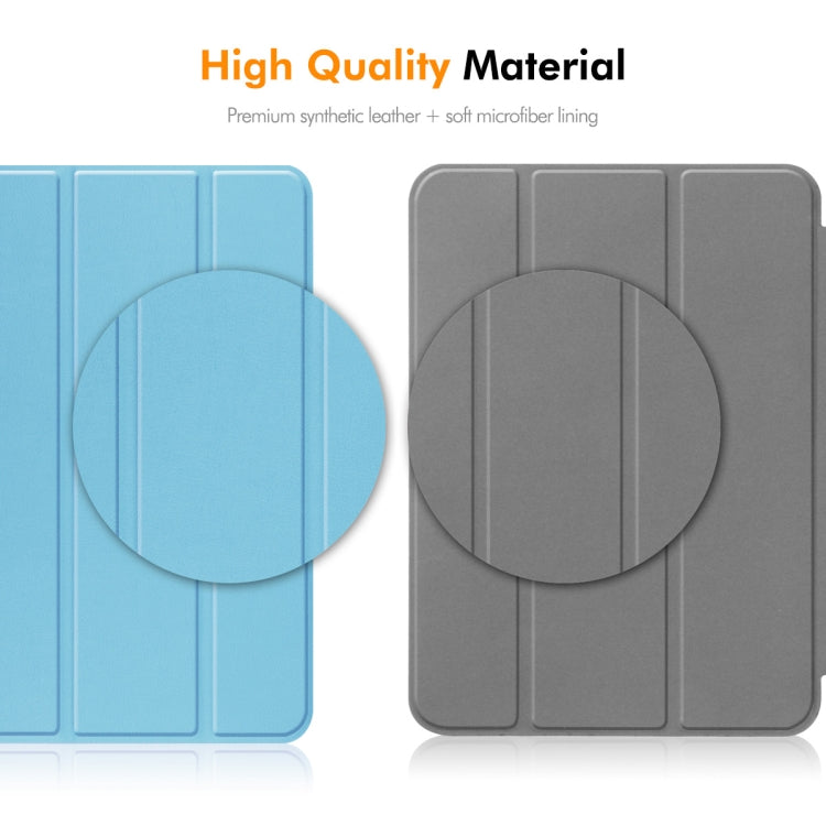 For iPad Pro 13 2024 ENKAY Tri-fold Custer Texture Platic Leather Smart Tablet Case(Dark Blue) - free shipping - PMC TechLife - Order now!
