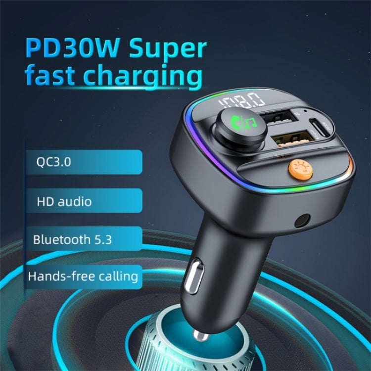 C4S Digital Display Car PD 30W+QC 3.0 Car Charger Audio MP3 Player FM Transmitter - Car Charger by PMC TechLife | Online Shopping South Africa | PMC TechLife | Buy Now Pay Later Mobicred