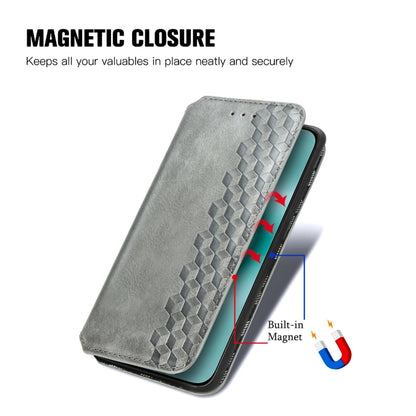 For Huawei Pura 70 Pro+ Cubic Grid Pressed Magnetic Leather Phone Case(Gray) - Huawei Cases by PMC Jewellery | Online Shopping South Africa | PMC Jewellery | Buy Now Pay Later Mobicred