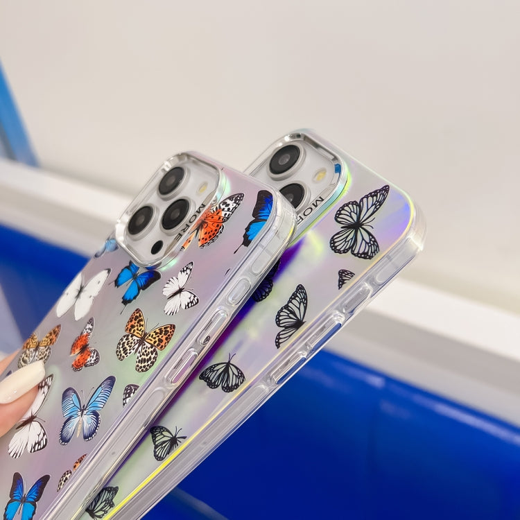 For iPhone 16 Electroplating Laser Butterfly Phone Case(Color Butterflies AB1) - iPhone 16 Cases by PMC TechLife | Online Shopping South Africa | PMC TechLife | Buy Now Pay Later Mobicred
