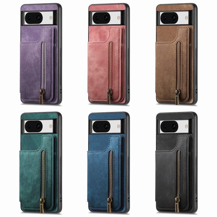 For Google Pixel 9 Pro XL Retro Leather Zipper Wallet Back Phone Case(Green) - free shipping - PMC TechLife - Order now!
