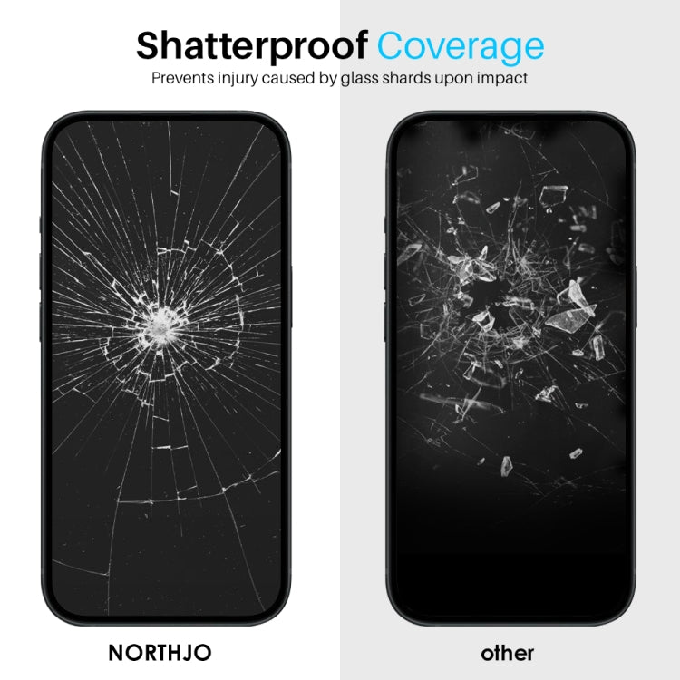 For iPhone 16 Plus NORTHJO 2pcs A++ Screen Protector Tempered Glass Film with Installation Frame - iPhone 16 Plus Tempered Glass by NORTHJO | Online Shopping South Africa | PMC TechLife | Buy Now Pay Later Mobicred