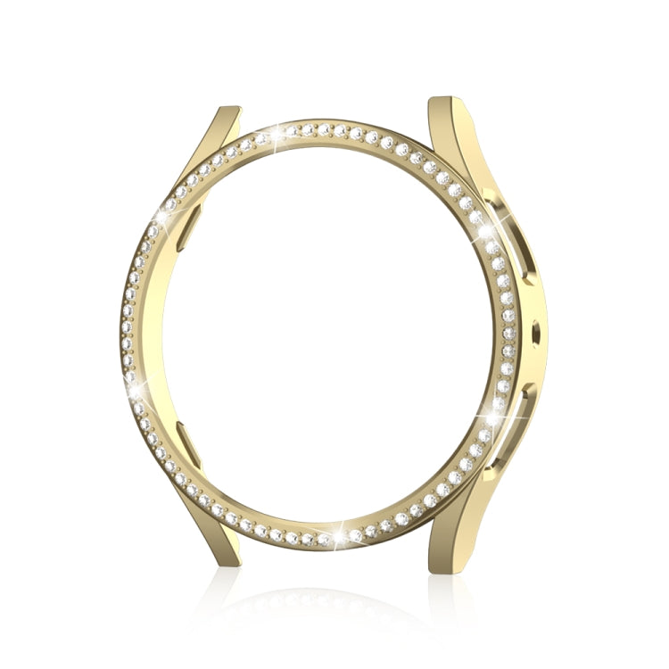 For Samsung Galaxy Watch 7 40mm Single Diamond Hollow PC Watch Protective Case(Gold) - Watch Cases by PMC TechLife | Online Shopping South Africa | PMC TechLife | Buy Now Pay Later Mobicred