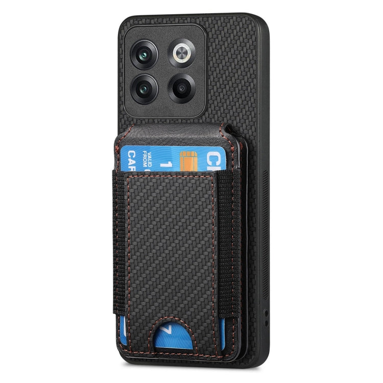 For OnePlus 12 5G Carbon Fiber Vertical Flip Wallet Stand Phone Case(Black) - OnePlus Cases by PMC TechLife | Online Shopping South Africa | PMC TechLife | Buy Now Pay Later Mobicred