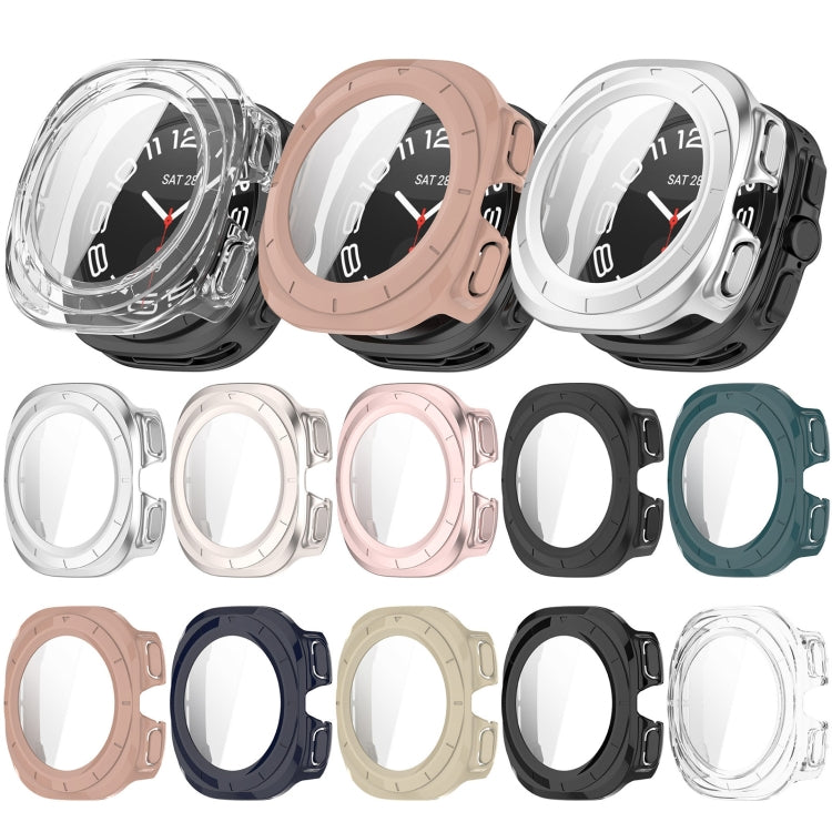 For Samsung Galaxy Watch Ultra 47mm PC+Tempered Film Integrated Waterproof Watch Protective Case(Transparent) - Watch Cases by PMC Jewellery | Online Shopping South Africa | PMC Jewellery | Buy Now Pay Later Mobicred