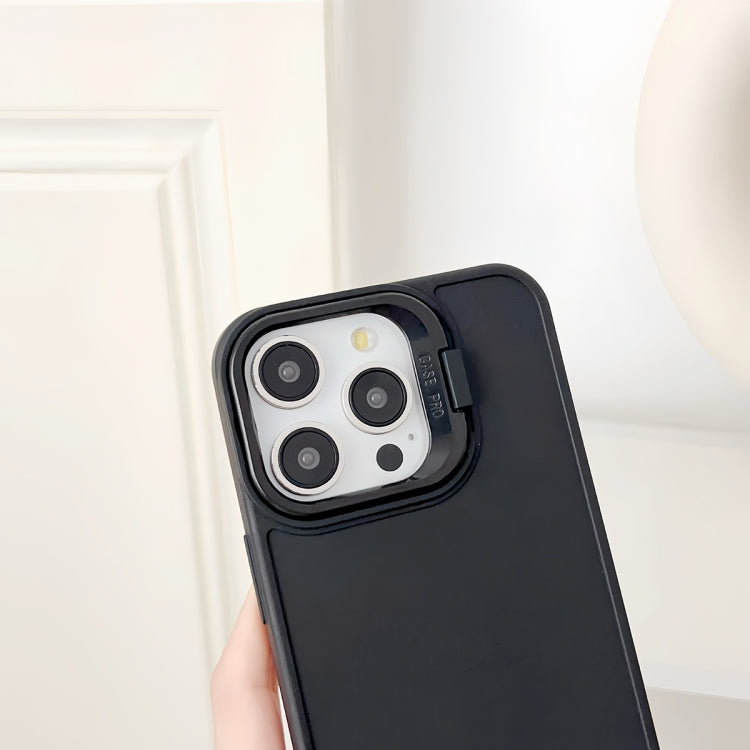 For iPhone 16 Pro Max Lens Frame Holder Shockproof Phone Case(Black) - iPhone 16 Pro Max Cases by PMC Jewellery | Online Shopping South Africa | PMC Jewellery | Buy Now Pay Later Mobicred