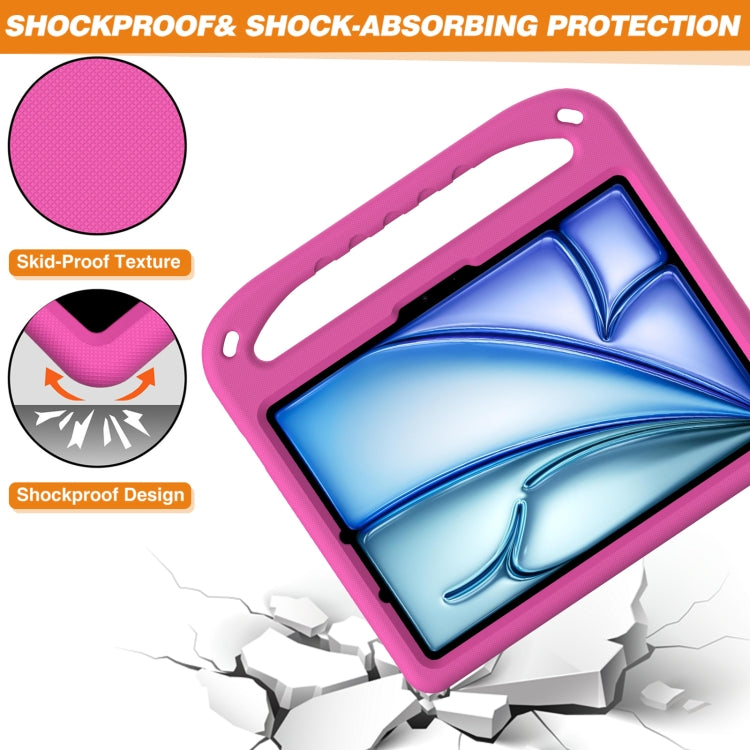 For iPad Air 11 / Pro 11 2024 Handle EVA Shockproof Tablet Case with Holder(RoseRed) - iPad Air 11 2024 Cases by PMC Jewellery | Online Shopping South Africa | PMC Jewellery | Buy Now Pay Later Mobicred