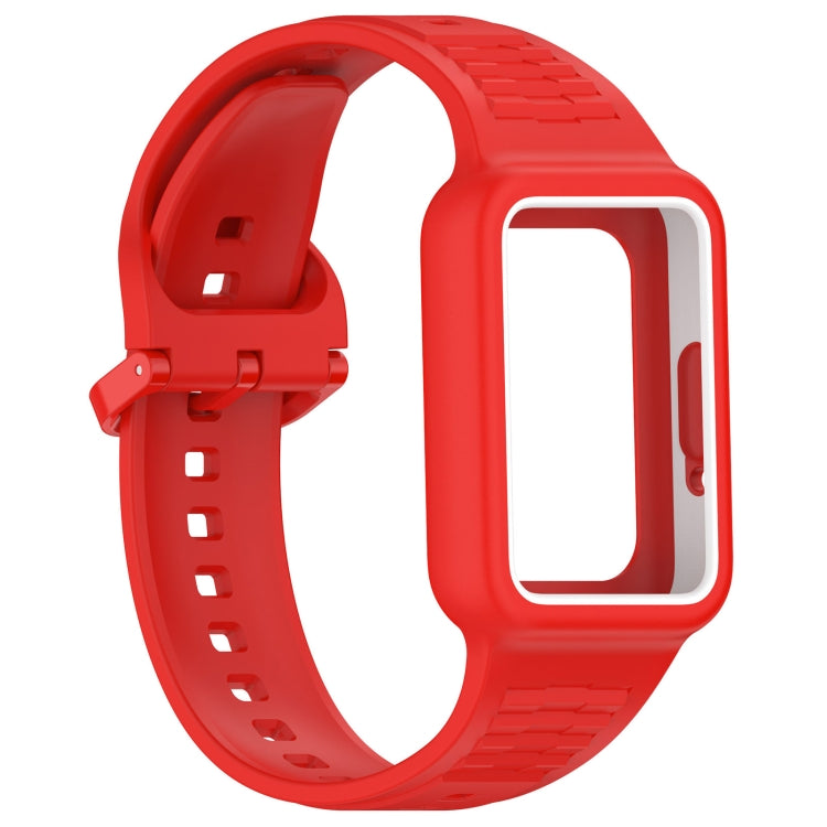 For Samsung Galaxy Fit3 Two Color Frame Integrated Silicone Watch Band(Red) - free shipping - PMc TechLife - Order now!