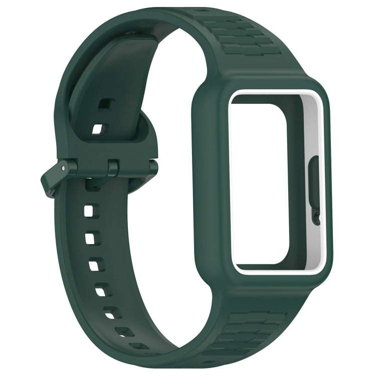 For Samsung Galaxy Fit3 Two Color Frame Integrated Silicone Watch Band(Dark Green) - free shipping - PMc TechLife - Order now!