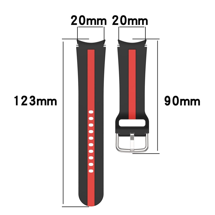 For Samsung Galaxy Watch FE 40mm Two Color Stripe Silicone Watch Band(Pink white) - free shipping - PMc TechLife - Order now!