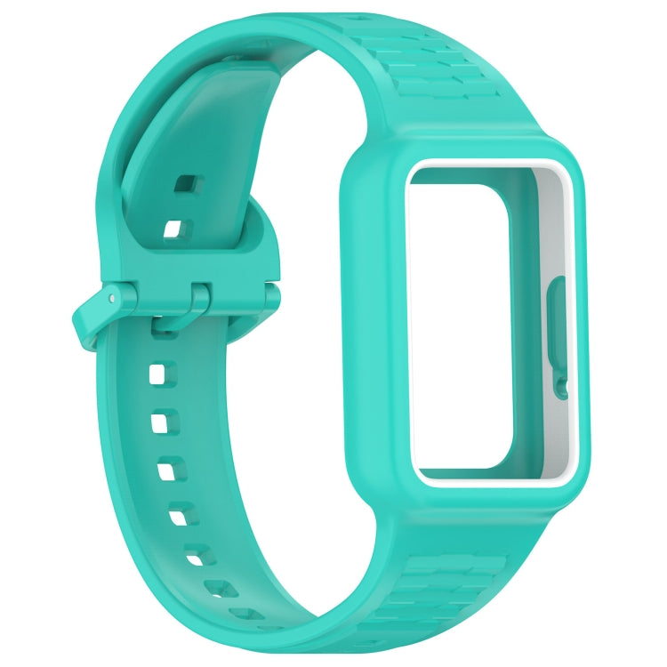 For  Huawei Band 8 Two Color Frame Integrated Silicone Watch Band(Cyan) - free shipping - PMc TechLife - Order now!