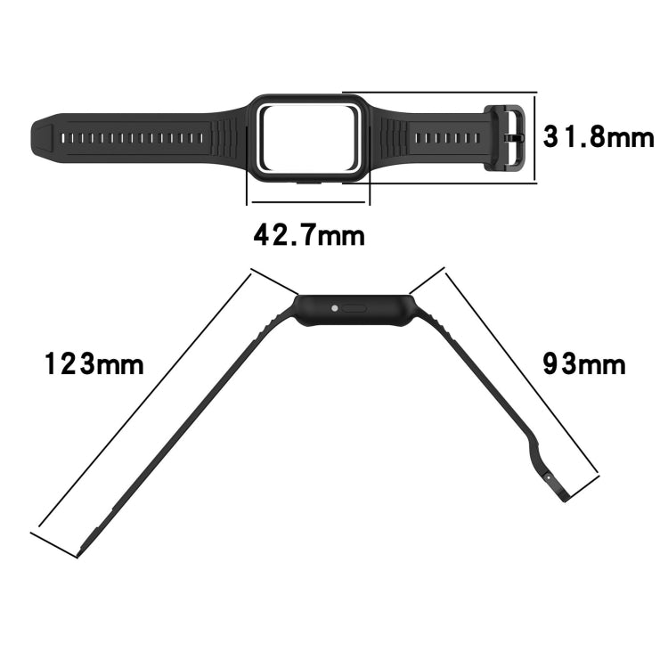 For  Huawei Band 8 Two Color Frame Integrated Silicone Watch Band(Black) - Watch Bands by PMc TechLife | Online Shopping South Africa | PMc TechLife | Buy Now Pay Later Mobicred