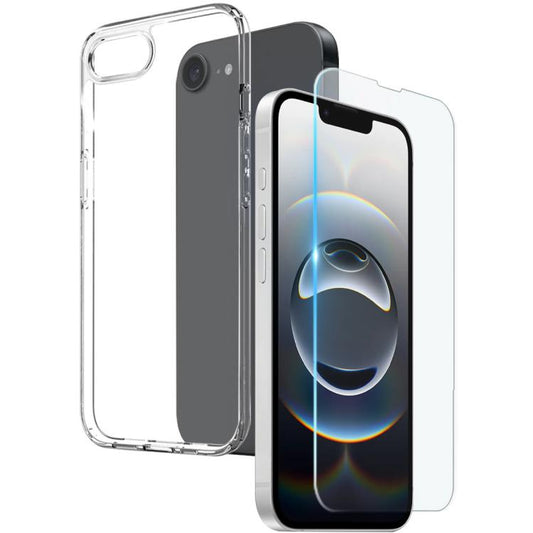 For iPhone 16e NORTHJO 2 in 1 TPU Phone Case Screen Protector Tempered Glass Film(Clear) - iPhone 16e Cases by NORTHJO | Online Shopping South Africa | PMC Jewellery | Buy Now Pay Later Mobicred