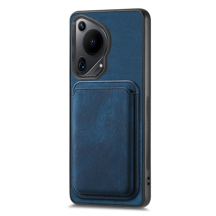 For Huawei Pura 70 Retro Leather Card Bag Magnetic Phone Case(Blue) - Huawei Cases by PMC Jewellery | Online Shopping South Africa | PMC Jewellery | Buy Now Pay Later Mobicred