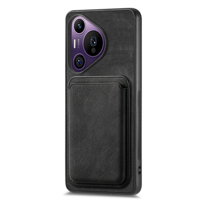 For Huawei Pura 70 Pro Retro Leather Card Bag Magnetic Phone Case(Black) - Huawei Cases by PMC Jewellery | Online Shopping South Africa | PMC Jewellery | Buy Now Pay Later Mobicred