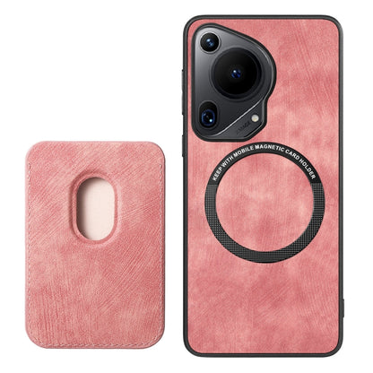 For Huawei Pura 70 Ultra Retro Leather Card Bag Magnetic Phone Case(Pink) - Huawei Cases by PMC Jewellery | Online Shopping South Africa | PMC Jewellery | Buy Now Pay Later Mobicred