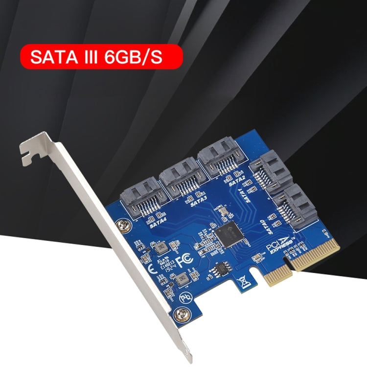 PCIE 3.0-4X to 5 x SATA Controller Card - Add-on Cards by PMC Jewellery | Online Shopping South Africa | PMC Jewellery | Buy Now Pay Later Mobicred
