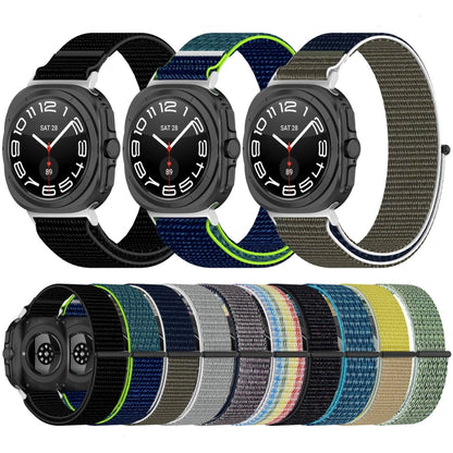 For Samsung Galaxy Watch Ultra 47mm Loop Nylon Hook and Loop Fastener Watch Band(Black) - Watch Bands by PMC Jewellery | Online Shopping South Africa | PMC Jewellery | Buy Now Pay Later Mobicred