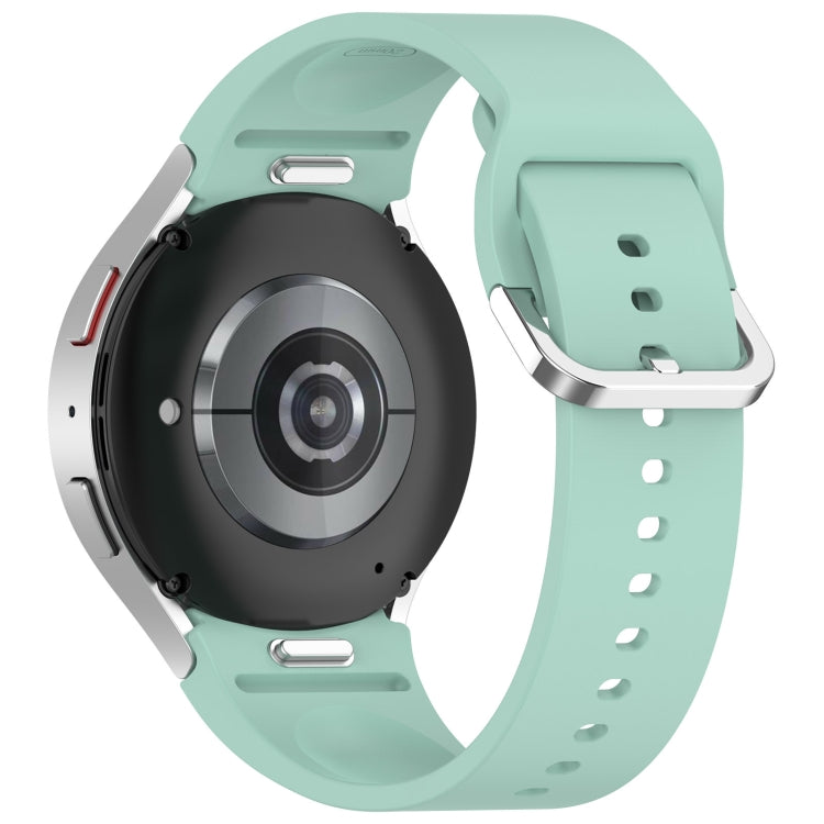 For Samsung Galaxy Watch FE 40mm Solid Color Silver Buckle Quick Release Silicone Watch Band(Light Green) - free shipping - PMC TechLife - Order now!
