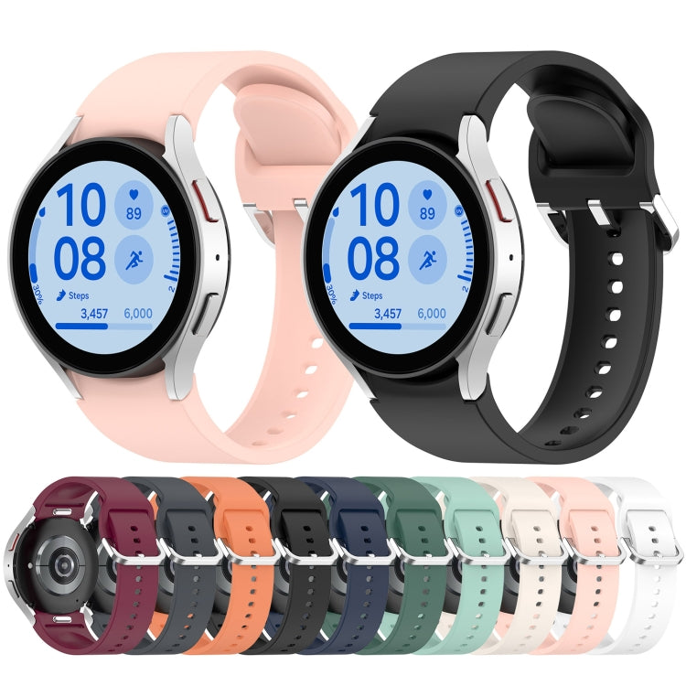 For Samsung Galaxy Watch FE 40mm Solid Color Silver Buckle Quick Release Silicone Watch Band(Light Green) - free shipping - PMC TechLife - Order now!
