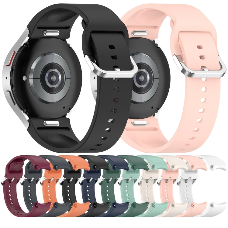 For Samsung Galaxy Watch FE 40mm Solid Color Silver Buckle Quick Release Silicone Watch Band(Light Green) - free shipping - PMC TechLife - Order now!