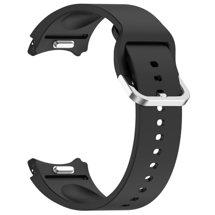 For Samsung Galaxy Watch 6 Classic 47mm Solid Color Silver Buckle Quick Release Silicone Watch Band(Black) - free shipping - PMC TechLife - Order now!