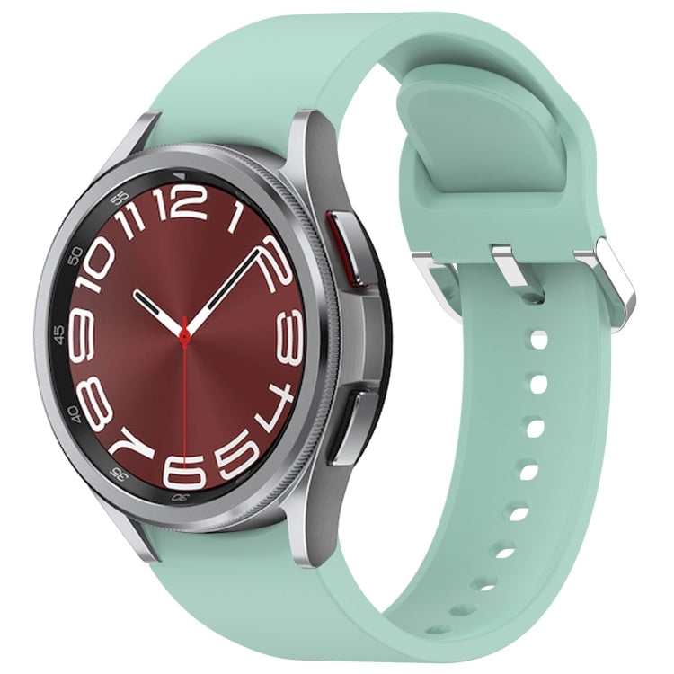For Samsung Galaxy Watch 6 Classic 43mm Solid Color Silver Buckle Quick Release Silicone Watch Band(Teal) - free shipping - PMC TechLife - Order now!