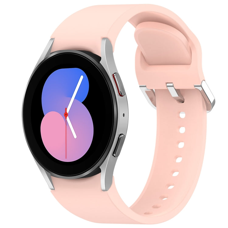 For Samsung Galaxy Watch 5  40mm Solid Color Silver Buckle Quick Release Silicone Watch Band(Pink) - free shipping - PMC TechLife - Order now!