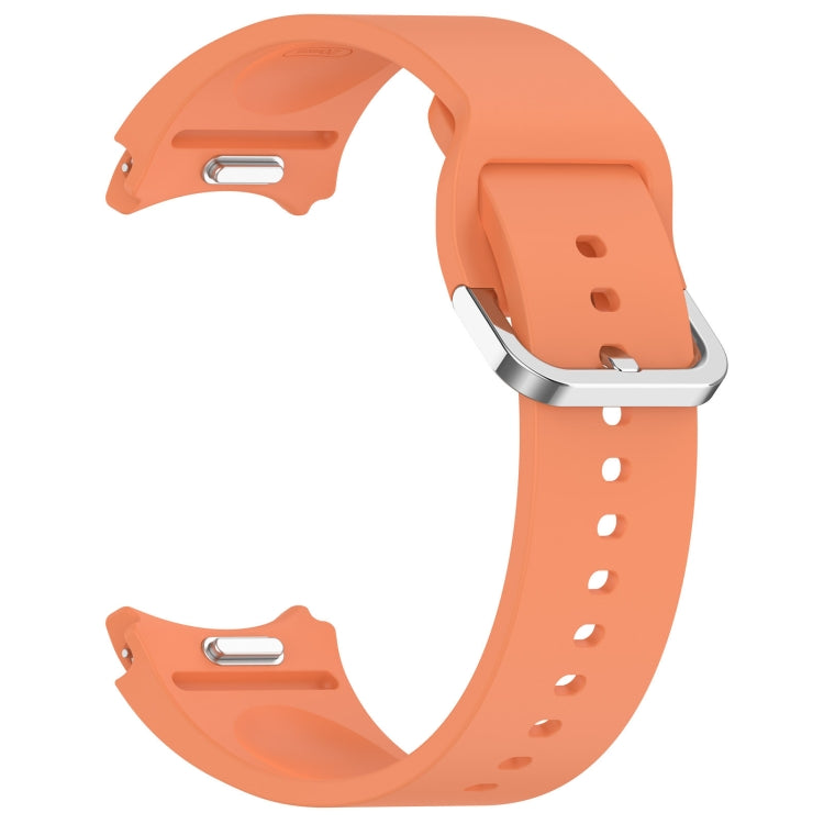 For Samsung Galaxy Watch 4 40mm Solid Color Silver Buckle Quick Release Silicone Watch Band(Orange) - free shipping - PMC TechLife - Order now!