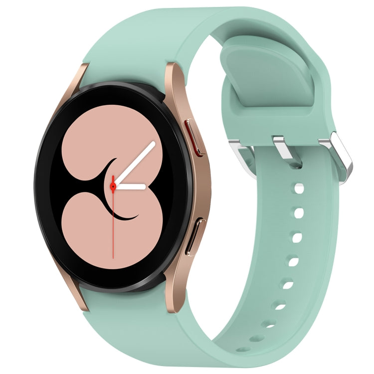 For Samsung Galaxy Watch 4 40mm Solid Color Silver Buckle Quick Release Silicone Watch Band(Teal) - free shipping - PMC TechLife - Order now!