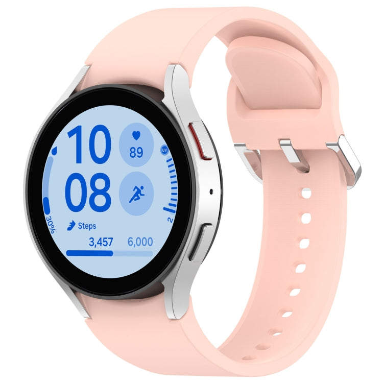 For Samsung Galaxy Watch 7 44mm Solid Color Silver Buckle Quick Release Silicone Watch Band(Pink) - free shipping - PMC TechLife - Order now!