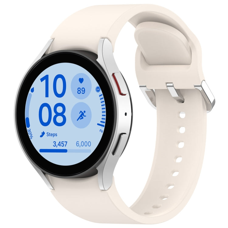 For Samsung Galaxy Watch 7 44mm Solid Color Silver Buckle Quick Release Silicone Watch Band(Starlight) - free shipping - PMC TechLife - Order now!