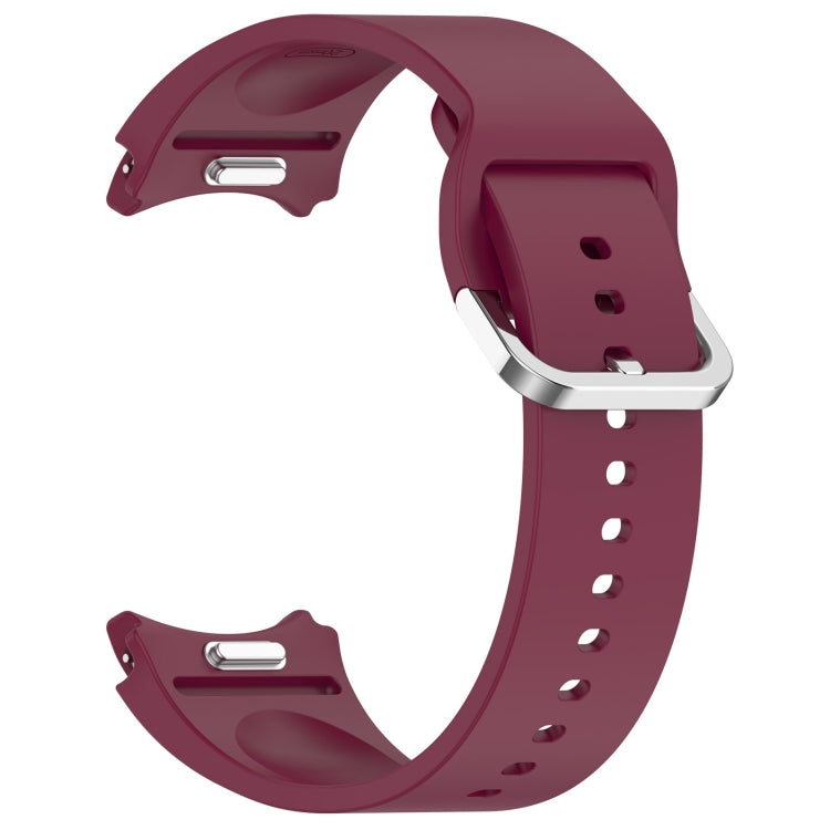For Samsung Galaxy Watch 7 40mm Solid Color Silver Buckle Quick Release Silicone Watch Band(Wine Red) - free shipping - PMC TechLife - Order now!