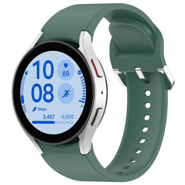 For Samsung Galaxy Watch 7 40mm Solid Color Silver Buckle Quick Release Silicone Watch Band(Green) - free shipping - PMC TechLife - Order now!