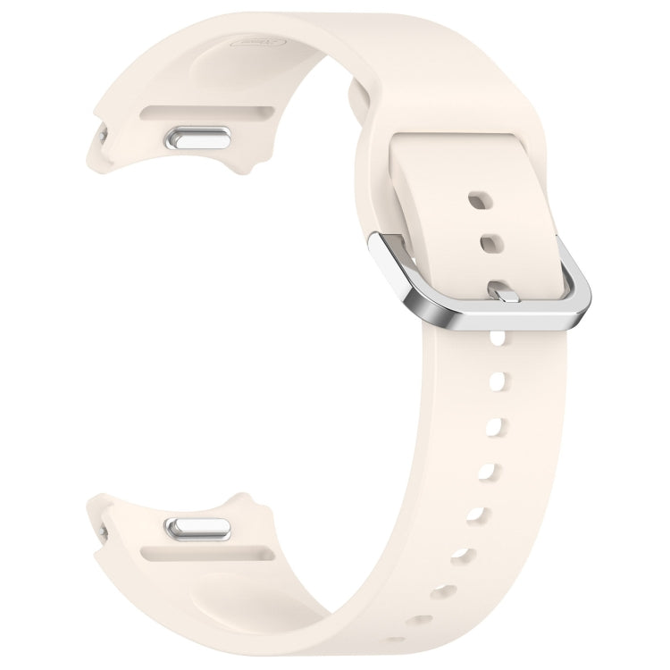 For Samsung Galaxy Watch 7 40mm Solid Color Silver Buckle Quick Release Silicone Watch Band(Starlight) - free shipping - PMC TechLife - Order now!
