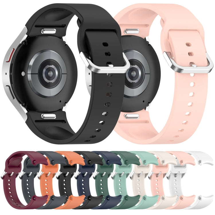 For Samsung Galaxy Watch 7 40mm Solid Color Silver Buckle Quick Release Silicone Watch Band(Wine Red) - free shipping - PMC TechLife - Order now!