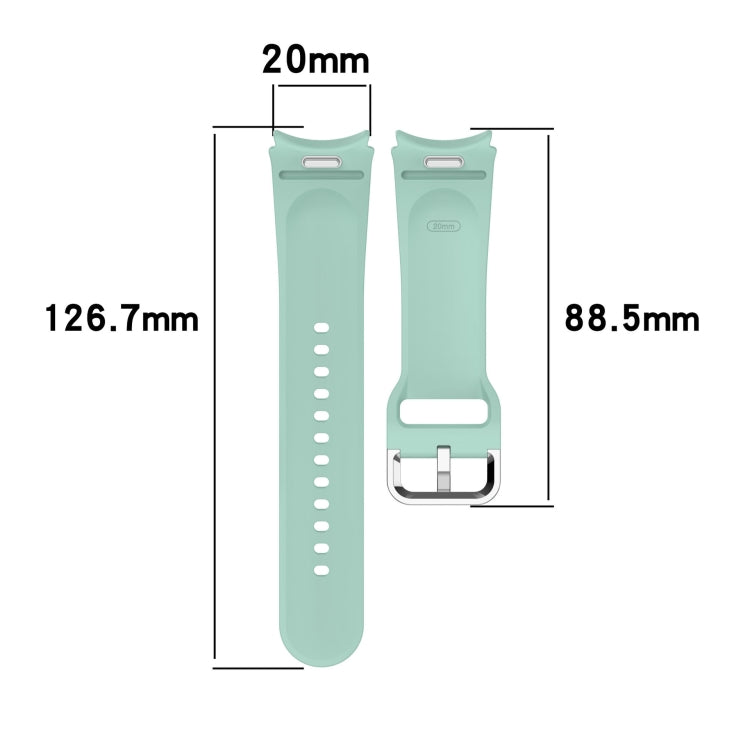 For Samsung Galaxy Watch 5  44mm Solid Color Silver Buckle Quick Release Silicone Watch Band(Green) - free shipping - PMC TechLife - Order now!